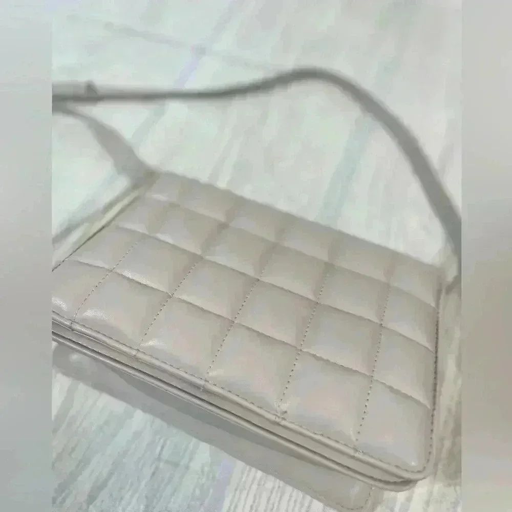 H&M Stella Crossbody shoulder bag‎ purse quilted beige snap classic blogger coco